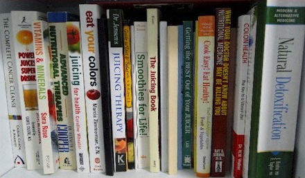 Just a small portion of my juicing/health books collection.