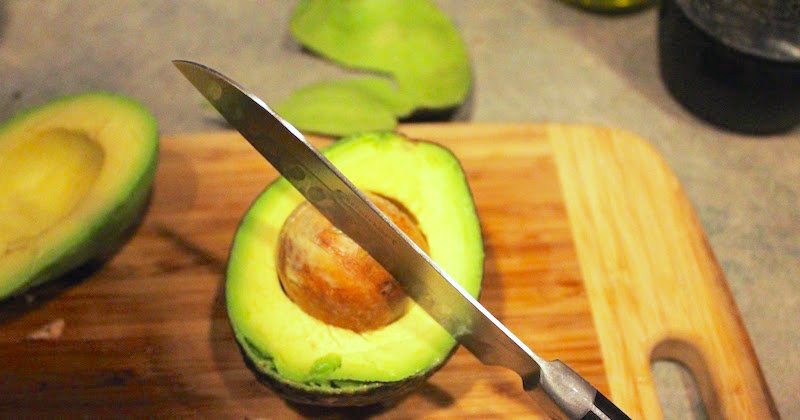 cutting an avocado