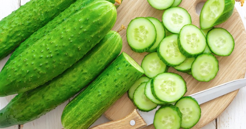 Fresh sliced cucumber