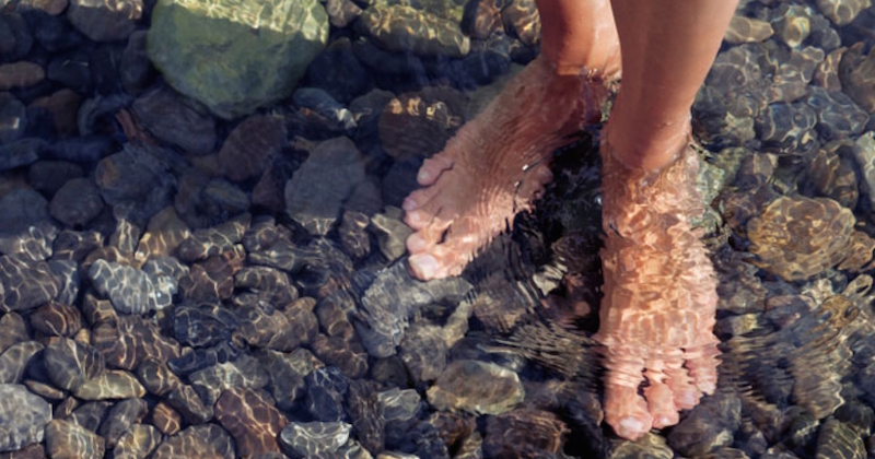 Barefoot in water