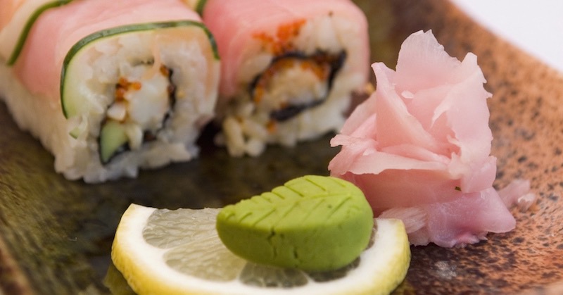 ginger, wasabi and sushi