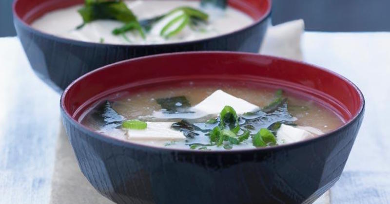 miso soup and seaweed