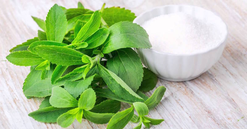 stevia leaves and sugar