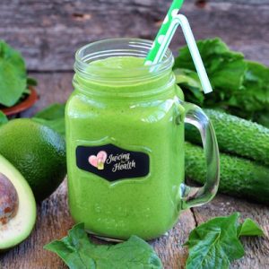 Green juice in a mason jar