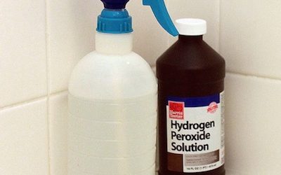 hydrogen peroxide and spray bottle