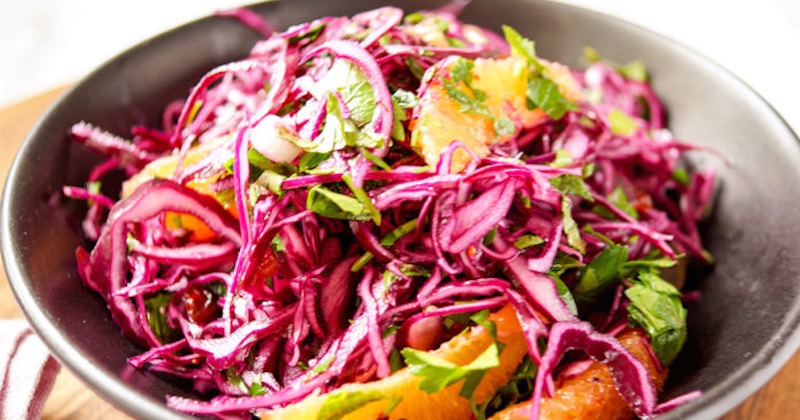 red cabbage-orange salad